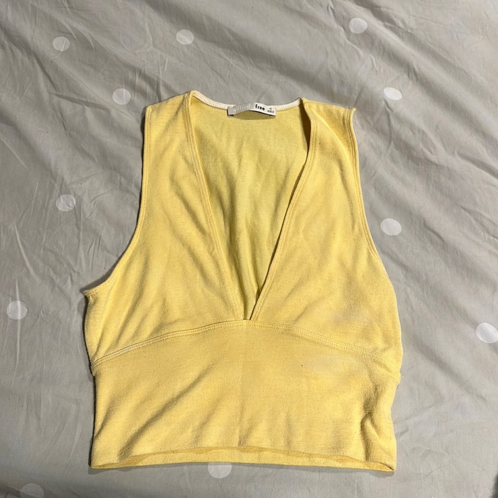 Yellow Deep Neck Tank Top